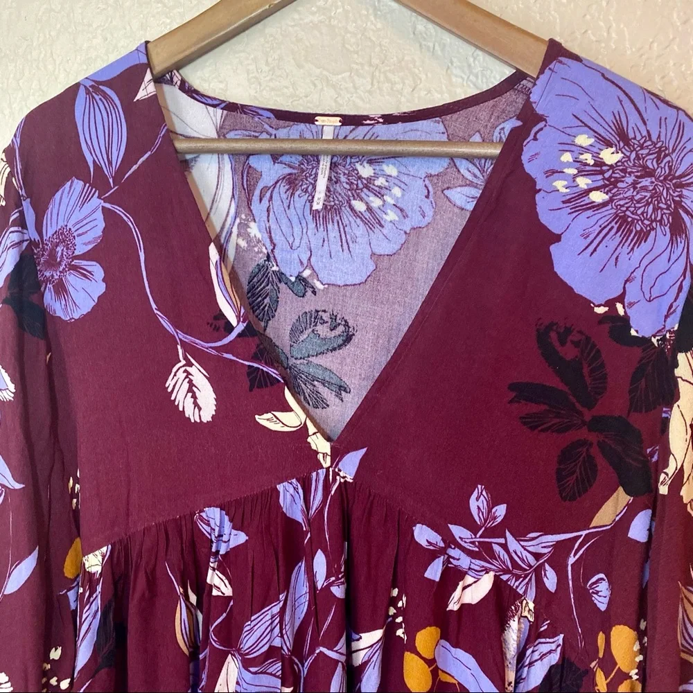 FREE PEOPLE Bella Floral Print Tunic Size Medium - Picture 6 of 9